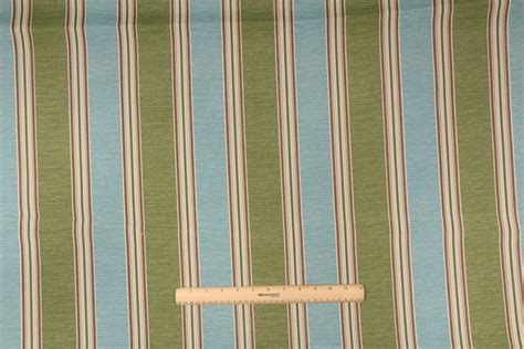 16 Yards Richloom Stripe Printed Poly Outdoor Fabric In Bluegreen