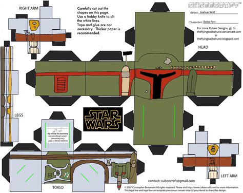 Boba Fett Papercraft Toy Free Printable Papercraft Templates