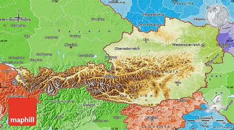 Österreich Physik Karte