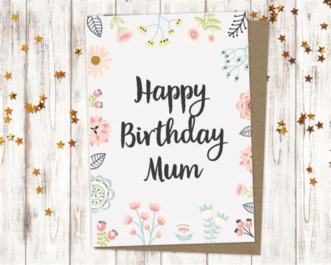 Happy Birthday Mum Card Birthday Card For Mum Happy Etsy Uk