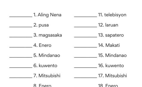 Kailanan Ng Pangngalan Filipino Worksheet For Grade 2 And Grade 3