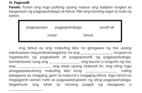 Pagpapasiya Pagpapahalagamoralbirtudpaulit Ulitang Birtud Ay Ang