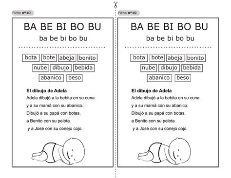 Fichas Para Repasar Las S Labas Ba Be Bi Bo Bu