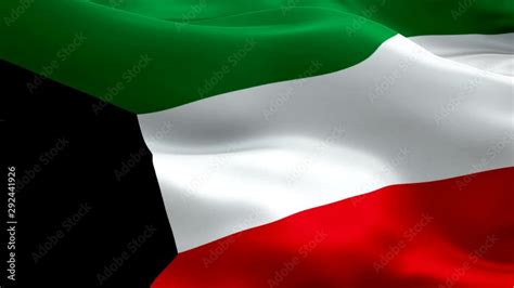 Wideo Stock Kuwait Flag Closeup 1080p Full Hd 1920x1080 Footage Video