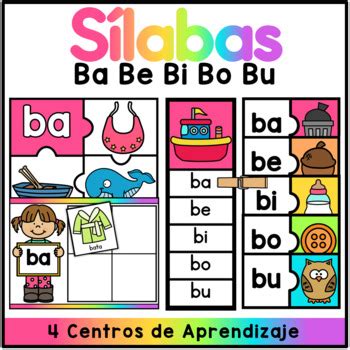 Silabas Con B Ba Be Bi Bo Bu By The Bilingual Rainbow TpT