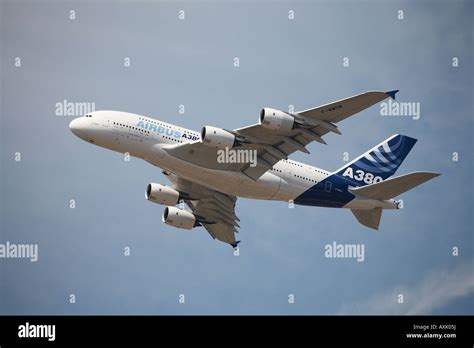 Airbus A380 Double Decker Superjumbo Aircraft On Flying Display At