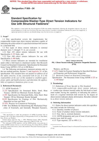 Astm F959 04 Standard Specification For Compressible Washer Type