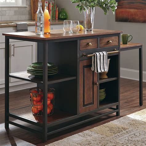 Metro mobile kitchen island with solid walnut top perfect for serving and preparing food, the solid walnut top makes this kitchen island a showstopper. Donny Osmond Kitchen Island with Wood Top & Reviews | Wayfair