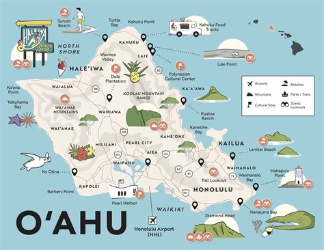 Hawaii Maps With Points Of Interest Airports And Major Attractions