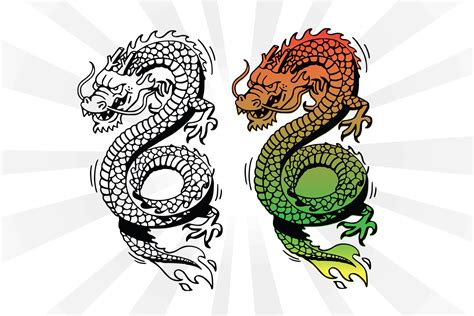 Chinese Dragon Vector Svg Afbeelding Door Jennadesignsstore · Creative