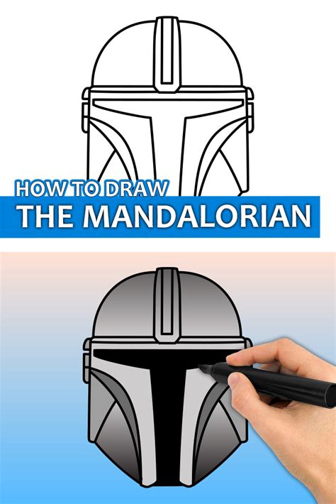 How To Draw Mandalorian Helmet Step By Step At Drawing Tutorials