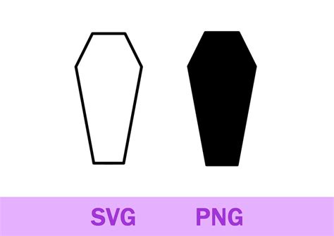 Coffin Svg Png Coffin Outline Svg Png Coffin Cricut Silhouette