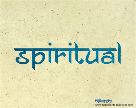 The Word Spiritual Written In Blue Ink On A Beige Background With An