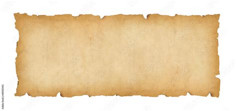 Old Paper Horizontal Banner Parchment Scroll Isolated On White Stock