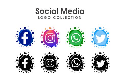 Social Media Logo Template Set 676539 Vector Art At Vecteezy