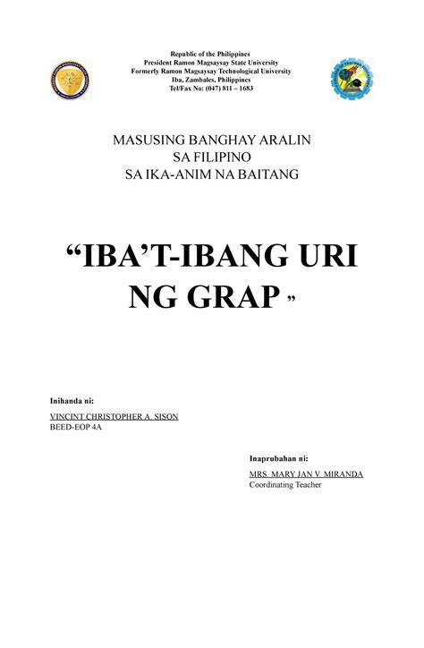 Final Ibat Ibang Uri Ng Grap Dlsp Republic Of The Philippines