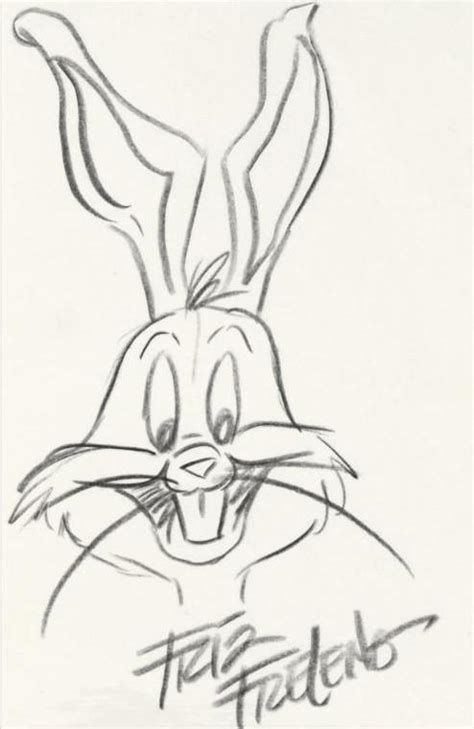 Bugs Bunny Original Pencil Sketch On Paper By Friz Freleng 1906 1995