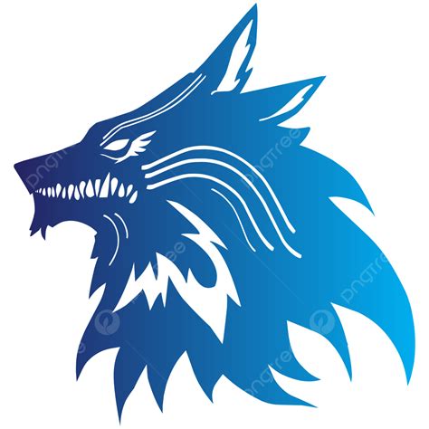 Logo De Lobo Azul Con Logo De Ala Adecuado Para Equipos De Competición