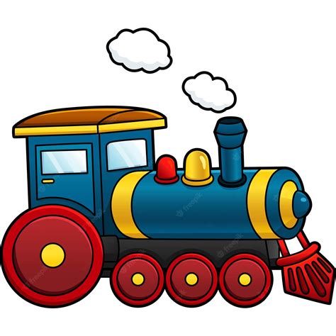 Premium Vector Steam Locomotive Cartoon Clipart Illustration