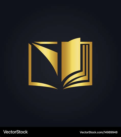 Open Book Education Gold Logo Royalty Free Vector Image