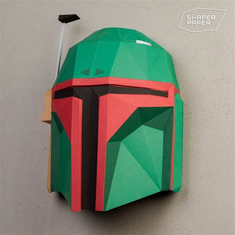 3d Boba Fett Papercraft Template Low Poly Paper Sculpture Origami