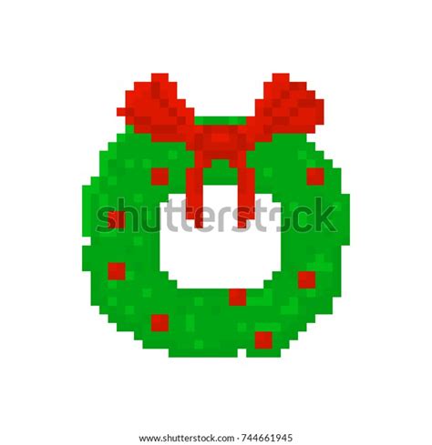 Pixel Christmas Wreath Games Applications Stock Vector Royalty Free