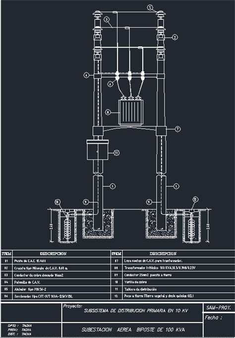 Understanding the basic light switch for home electrical wiring. Two-pole-mounted transformer substation (dwgAutocad drawing) | Line diagram