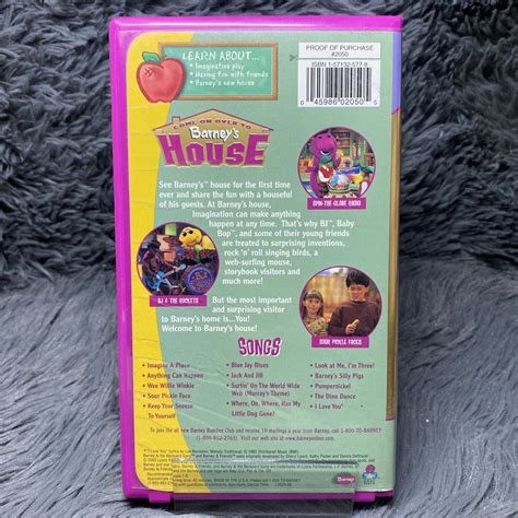 Barney And Friends Come On Over To Barneys House Vhs Video Tape Kids