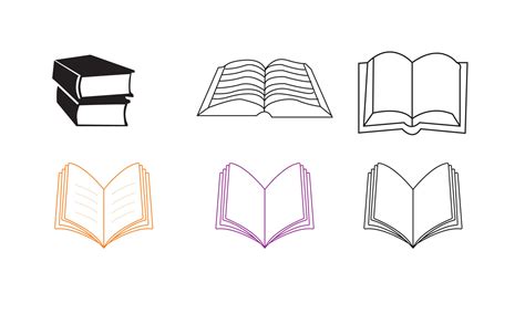 Book Icon Set In Thin Line Style Open Book Logo 7248174 Vector Art At