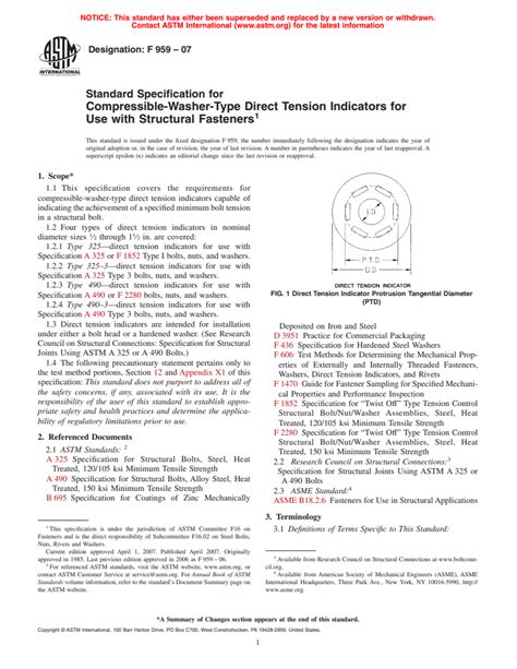 Astm F959 07 Standard Specification For Compressible Washer Type