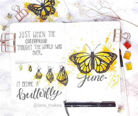 57 Amazing Butterfly Bullet Journal Spreads My Inner Creative