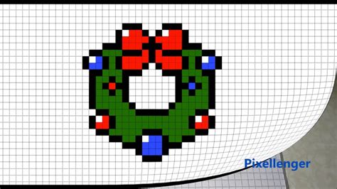 Christmas Wreath Pixel Art How To Draw Pixelart Drawing Christmas