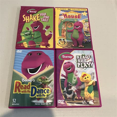 Barney Dvd Lot Of 4 Come On Over To Barneys House Shake Your Dino Tail