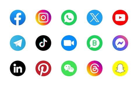 Premium Vector Social Media Logo Icon Set