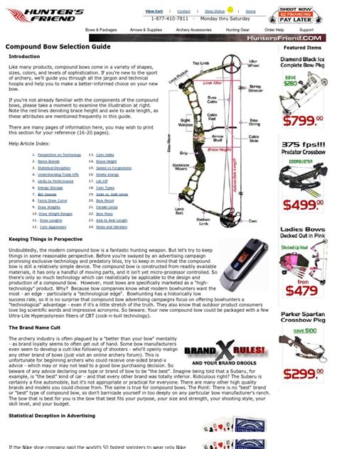 Compound Bow Selection Guide Bow And Arrow Archery