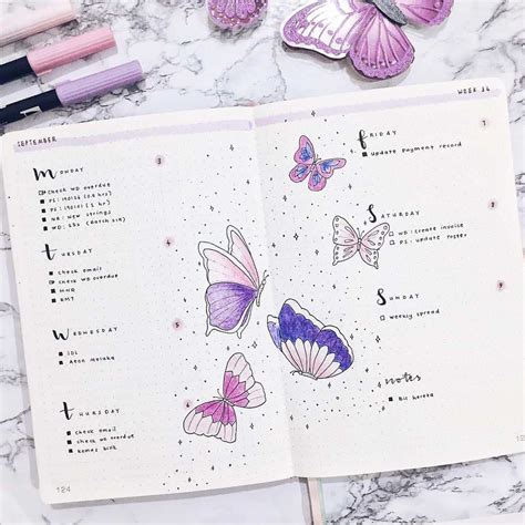 57 Amazing Butterfly Bullet Journal Spreads My Inner Creative