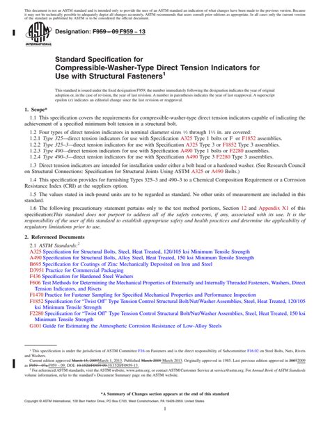 Astm F959 13 Standard Specification For Compressible Washer Type