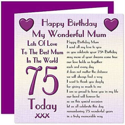 Uk Mum 75th Birthday Cards