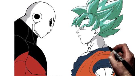 How To Draw Goku Vs Jiren Step By Step Dragonball Youtube