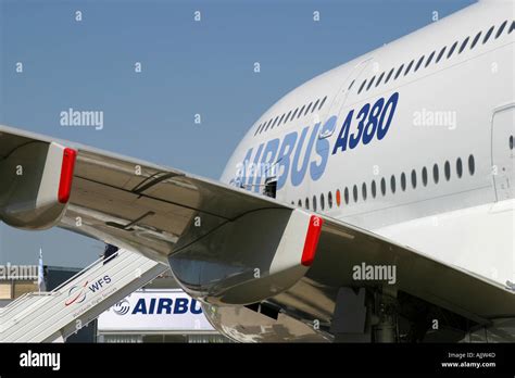 Airbus A380 Super Jumbo Aircraft At Paris Airshow 2005 Stock Photo Alamy