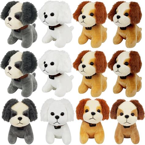 12 Pcs Puppy Stuffed Animal Bulk Small Dog Plush Animals