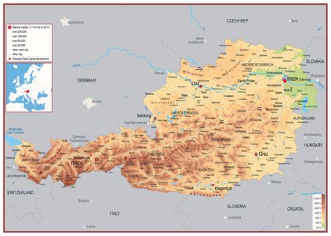 Physical Map Of Austria Austria Physical Map Maps Of