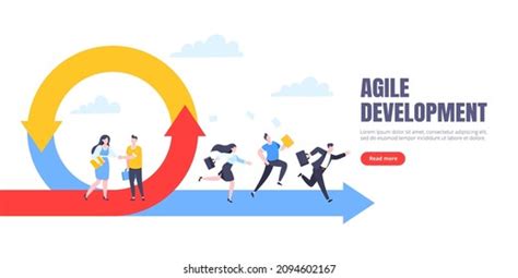 Agile Development Methodology Business Concept Flat Stock Vector