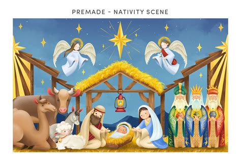 Christmas Nativity Clipart Illustrations Design Cuts