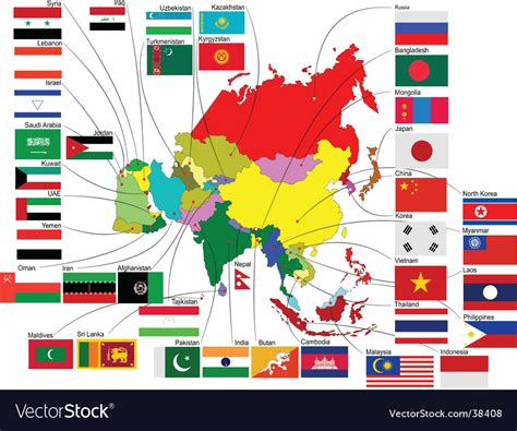 Asia Map Jointed Country Flags All Asian Countries Flags 53 OFF