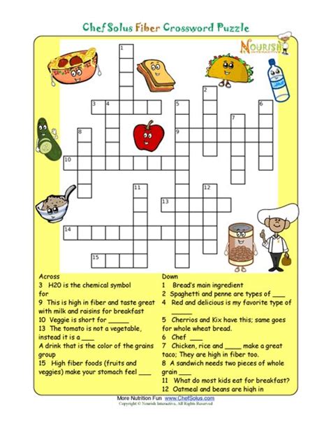 For example, the first two lines. Printable Nutrition Crossword Puzzle - Fiber