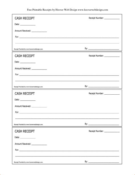 Free Printable Reciepts