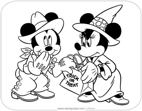 Minnie And Mickey Mouse Coloring Pages For Halloween