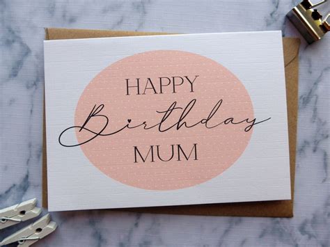 Happy Birthday Mum Card Happy Birthday Card Card For Mum Etsy Uk