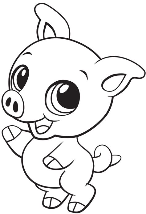 The article depicts this animal in both realistic and cartoonish ways. Cute Baby Pig Coloring Page - Free Printable Coloring ...